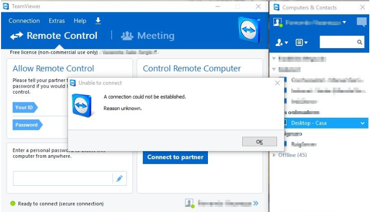 Cómo resolver el error de conexión sin ruta de TeamViewer 2021