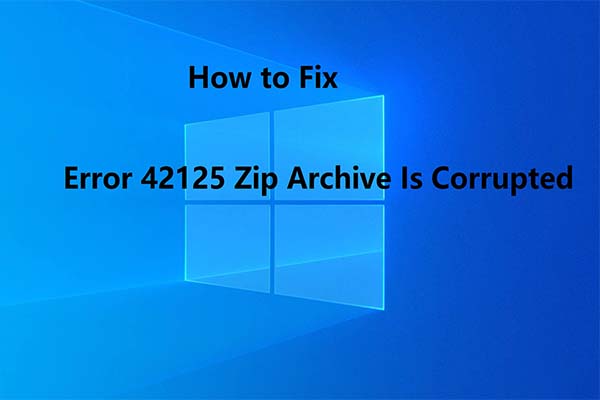 El archivo zip del error 42125 es una miniatura dañada