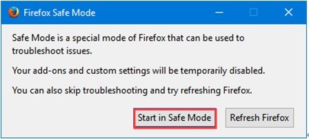 reinicia Firefox en modo seguro