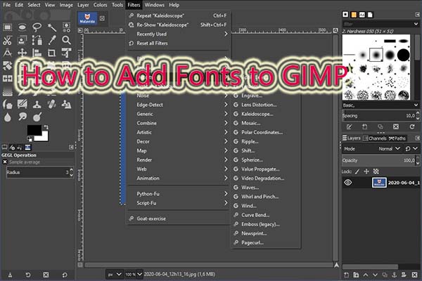 cómo agregar fuentes a GIMP