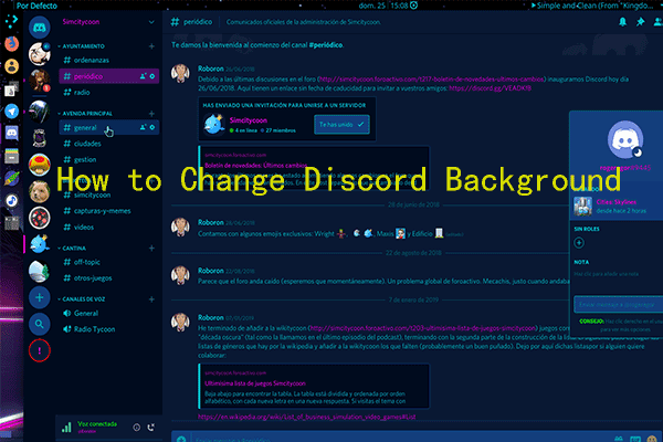 cómo cambiar el fondo de Discord