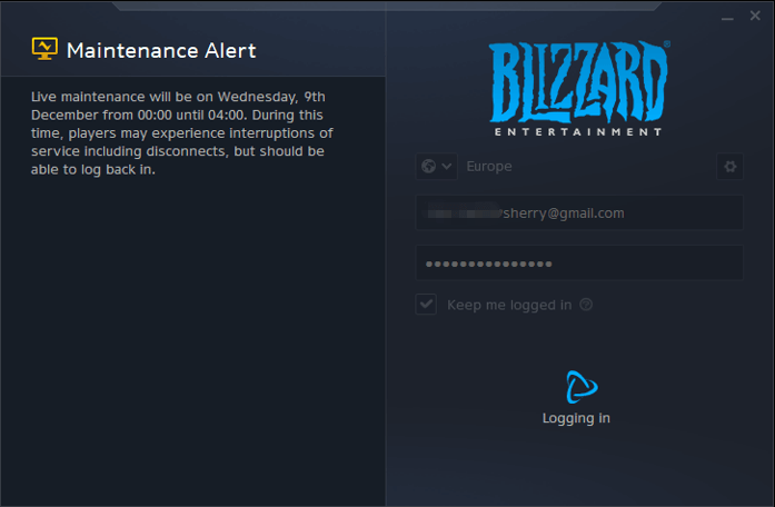 Aplicación Blizzard