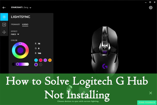 why does logitech g hub not install