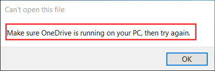 asegúrese de que OneDrive esté funcionando en su PC