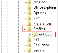 localizar la clave de Outlook