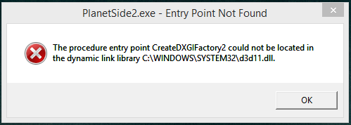 el punto de entrada del procedimiento creó un error xgifactory2