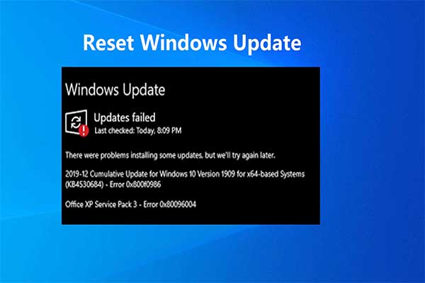 restablecer la actualización de windows