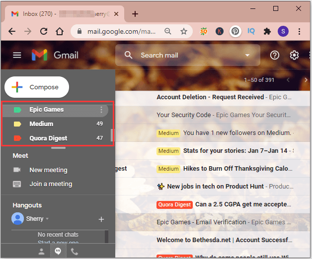 ordenar Gmail por etiqueta