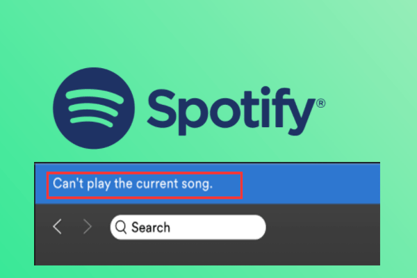Spotify no puede reproducir la miniatura de la canción actual