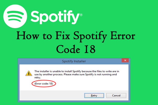 Código de error 18 de Spotify