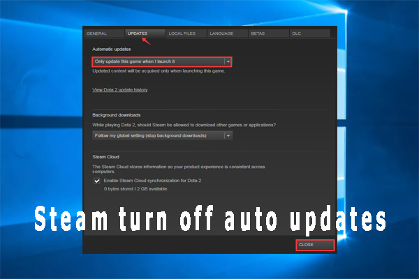 Steam deshabilita las actualizaciones automáticas