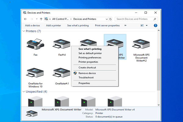 Windows 10 no puede eliminar la impresora