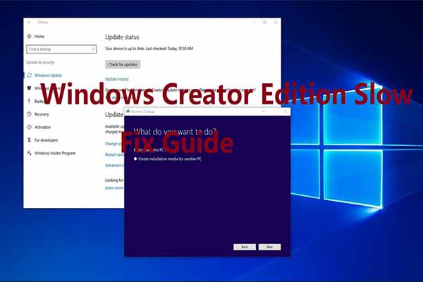 miniatura lenta de Windows Creator Edition