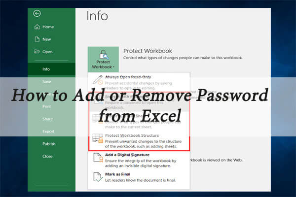 eliminar contraseña de Excel