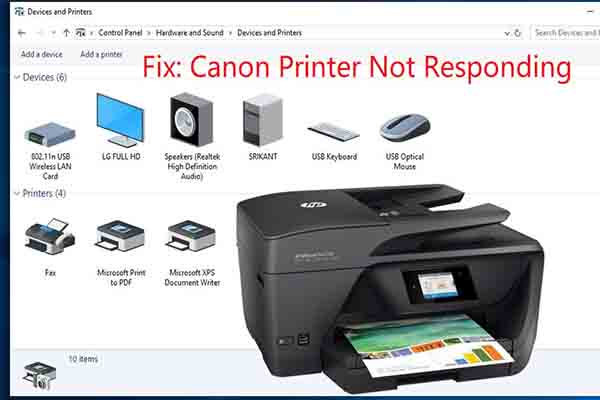 La impresora Canon no responde pegatina