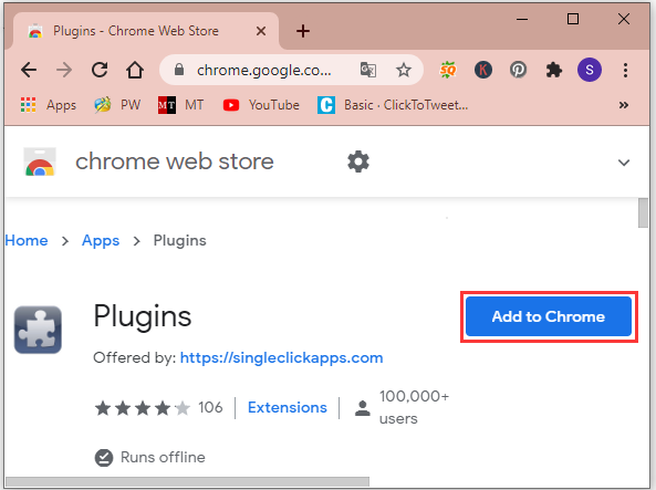 haga clic en Agregar a Chrome