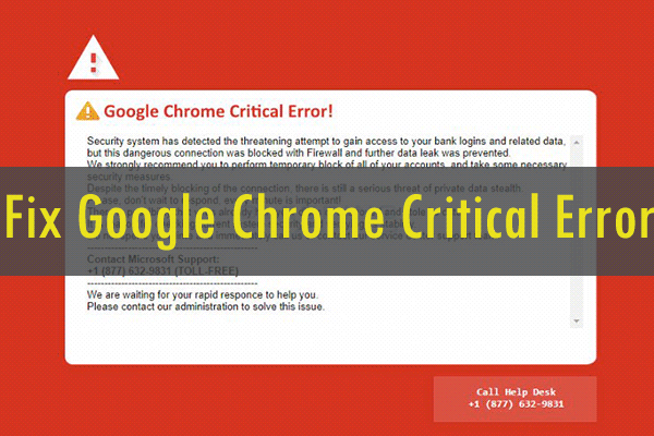 miniatura de error crítico de google chrome