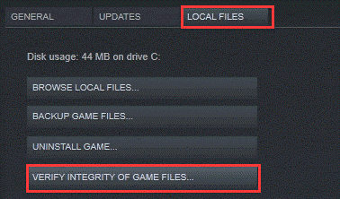 comprobar la integridad de los archivos del juego