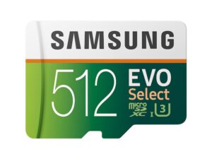 Lee más sobre el artículo La rápida y espaciosa tarjeta microSD Evo Select de 512 GB de Samsung obtiene un enorme 50% de descuento
